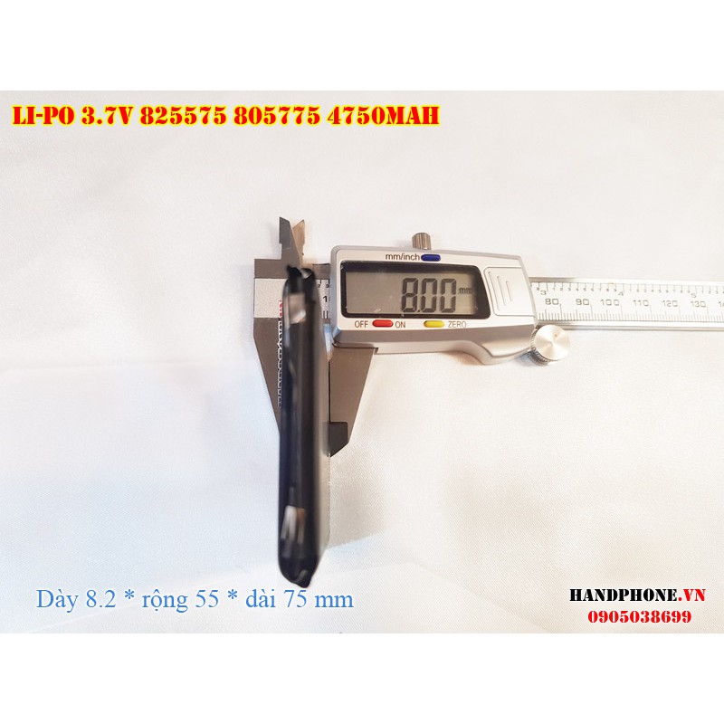 Pin Li-Po 3.7V 825575 805775 4570mAh (Lithium Polymer) cho điện thoại, định vị GPS, Loa Bluetooth, thiết bị y tế