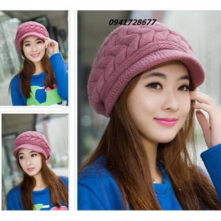 Mũ nón len nữ thiết kế có lưỡi