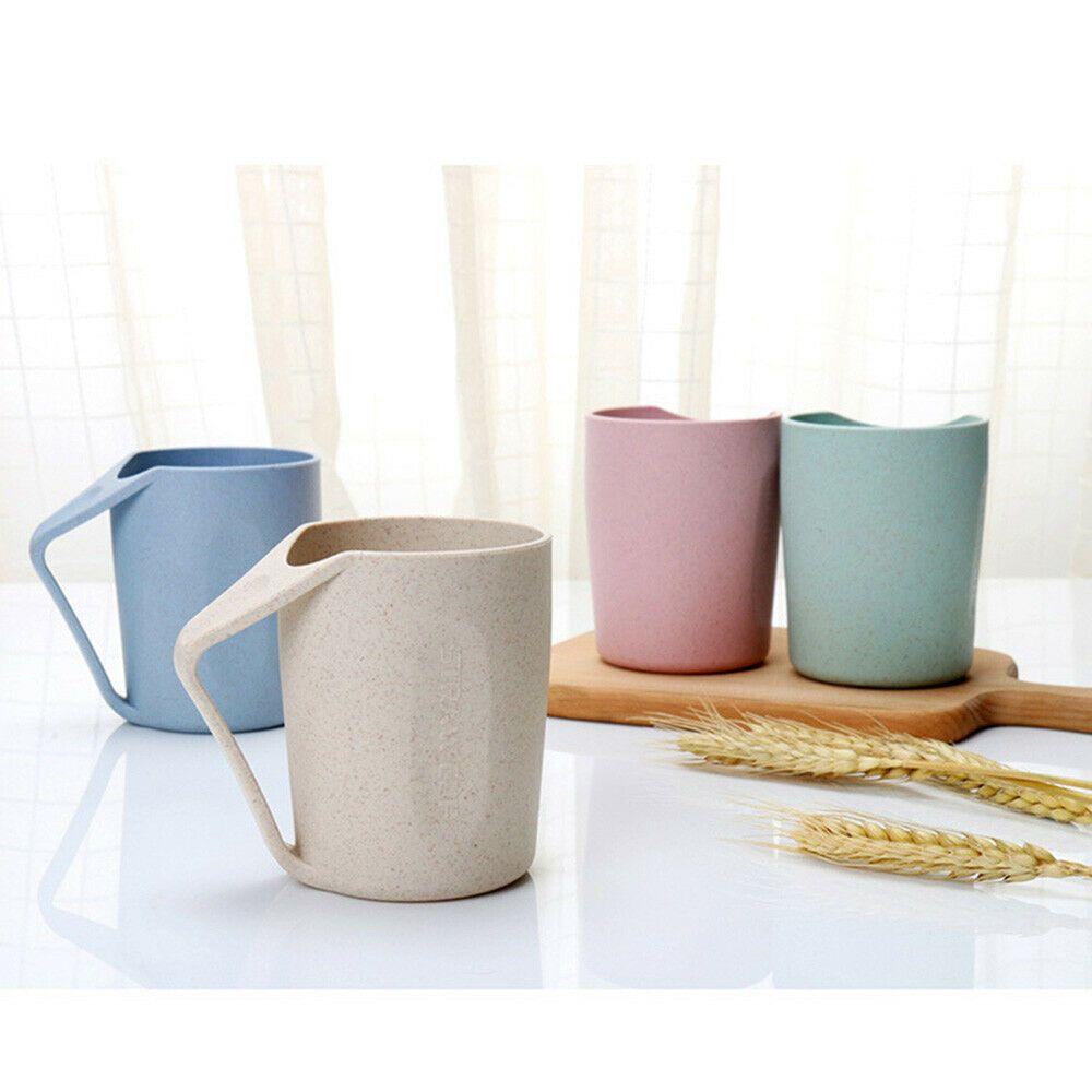 Cốc Đánh Răng Bằng Lúa Mạch Thân Thiện Với Môi Trường Nhiều Màu Sắc Có Thể Phân Hủy Kèm Tay Cầm Dùng Khi Đi Du Lịch