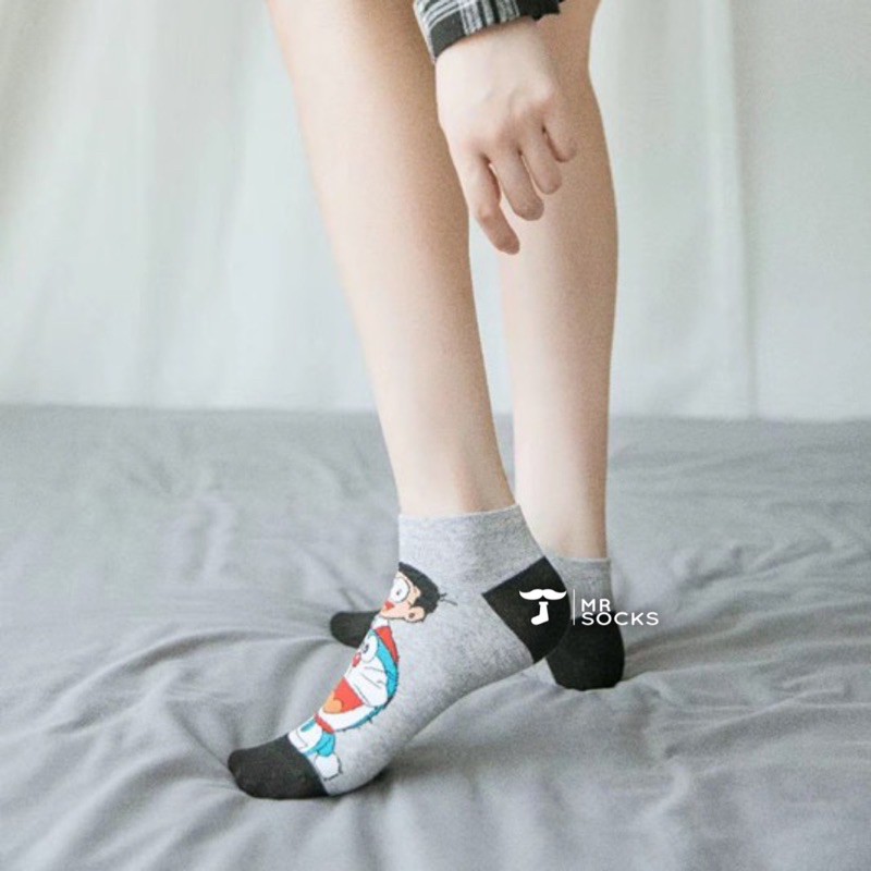 Vớ Tất Cổ Ngắn Doremon Xinh Xắn Loại Thấp Chất Cotton dành cho cả nam và nữ freesize 36-42