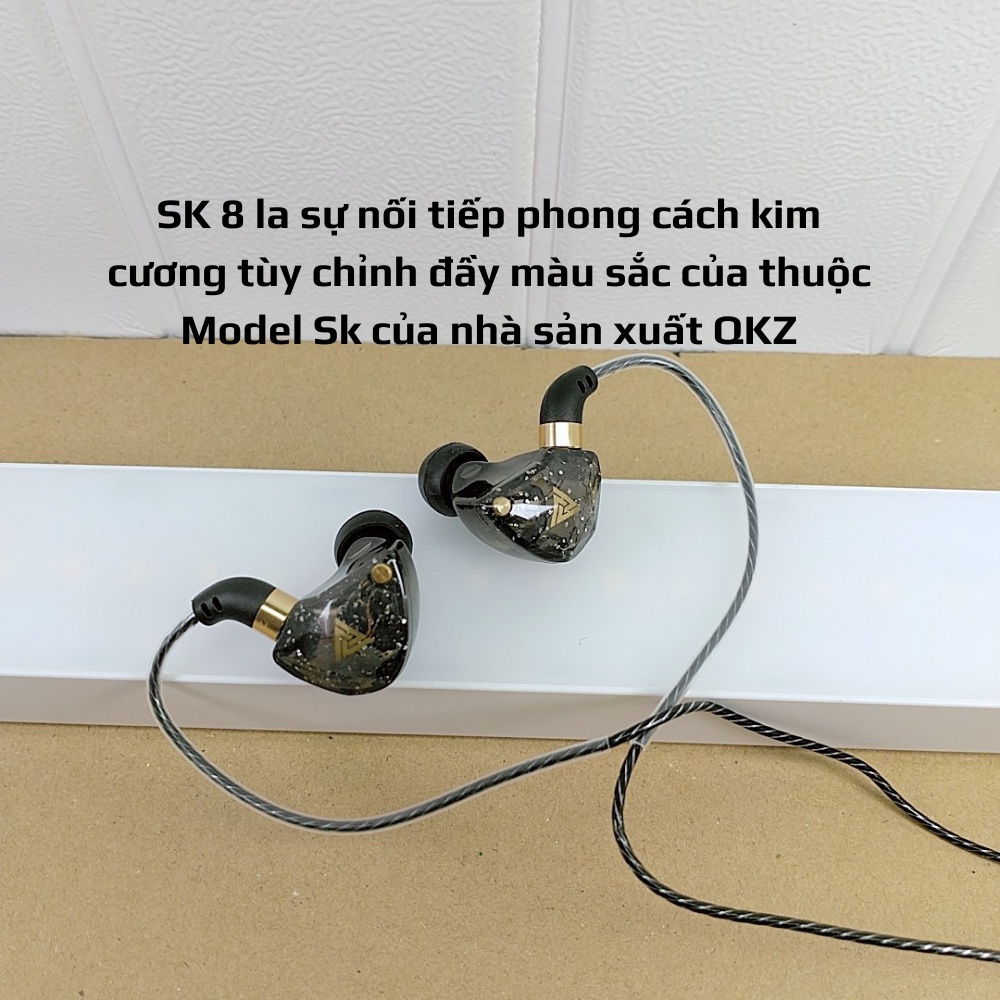 Tai nghe thời trang trẻ QKZ SK8, mic Hifi, Super Bass Rock, jack cắm vuông