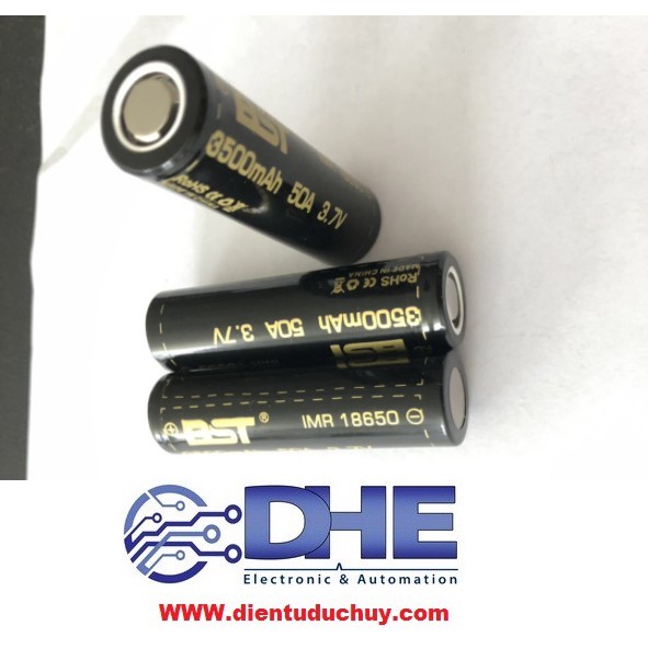 1 PIN SẠC LITHIUM BST 18650 LITHIUM - DÒNG XẢ 50A - 3500MAH - CHÍNH HÃNG CÔNG SUẤT CAO, DÙNG CHO VAPE, MÁY KHOAN...