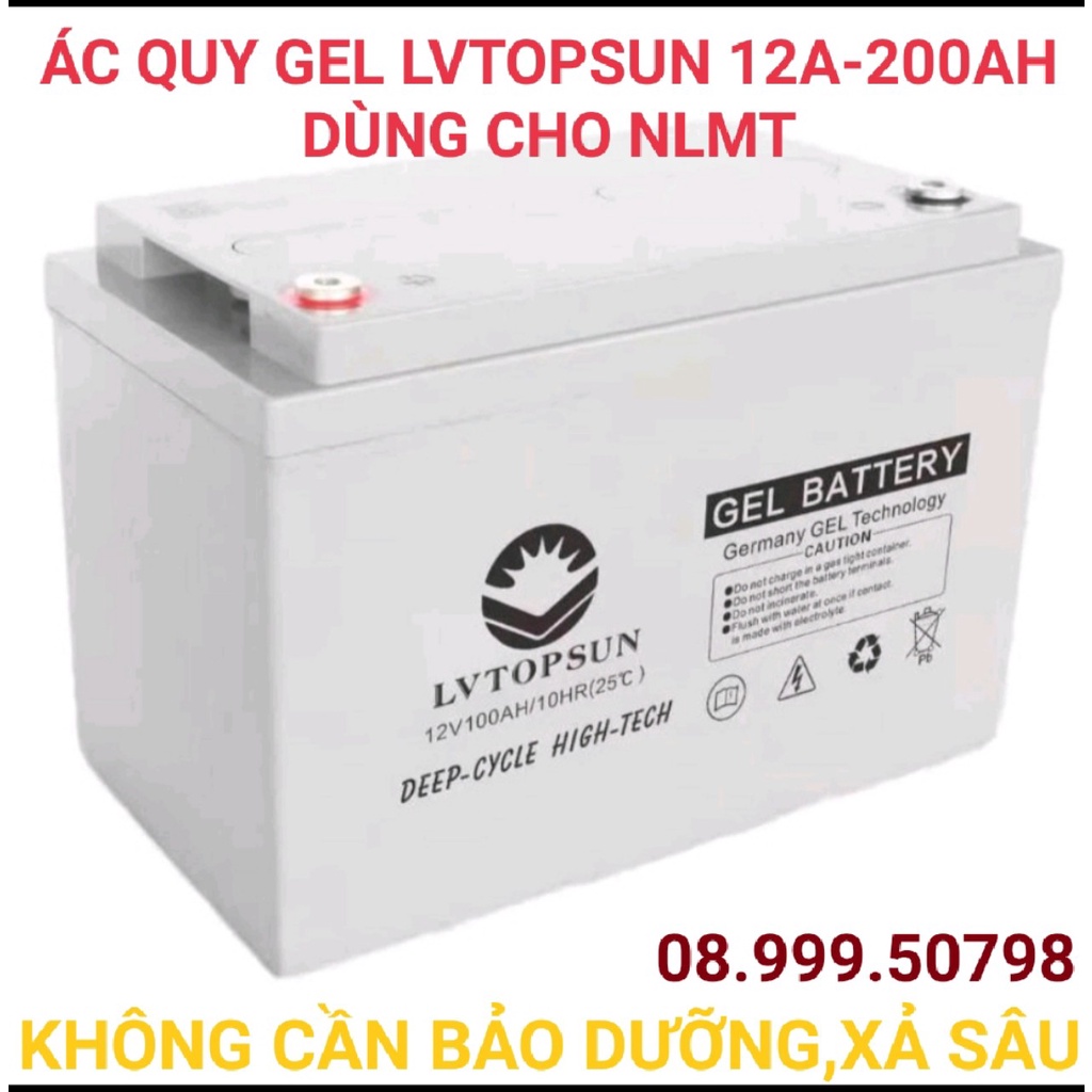 ÁC QUY GEL LV TOPSUN 12V-200AH DÙNG CHO NLMT.