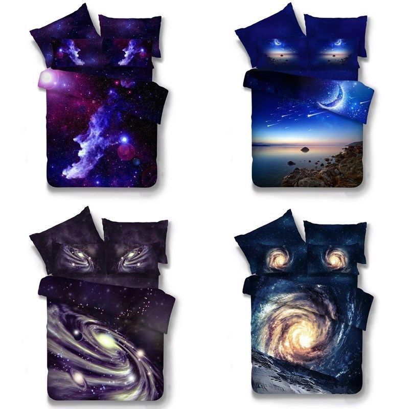 Galaxy Sky Cosmos Duvet Cover & 4 cái Đặt Gối Queen Size Bộ đồ giường
