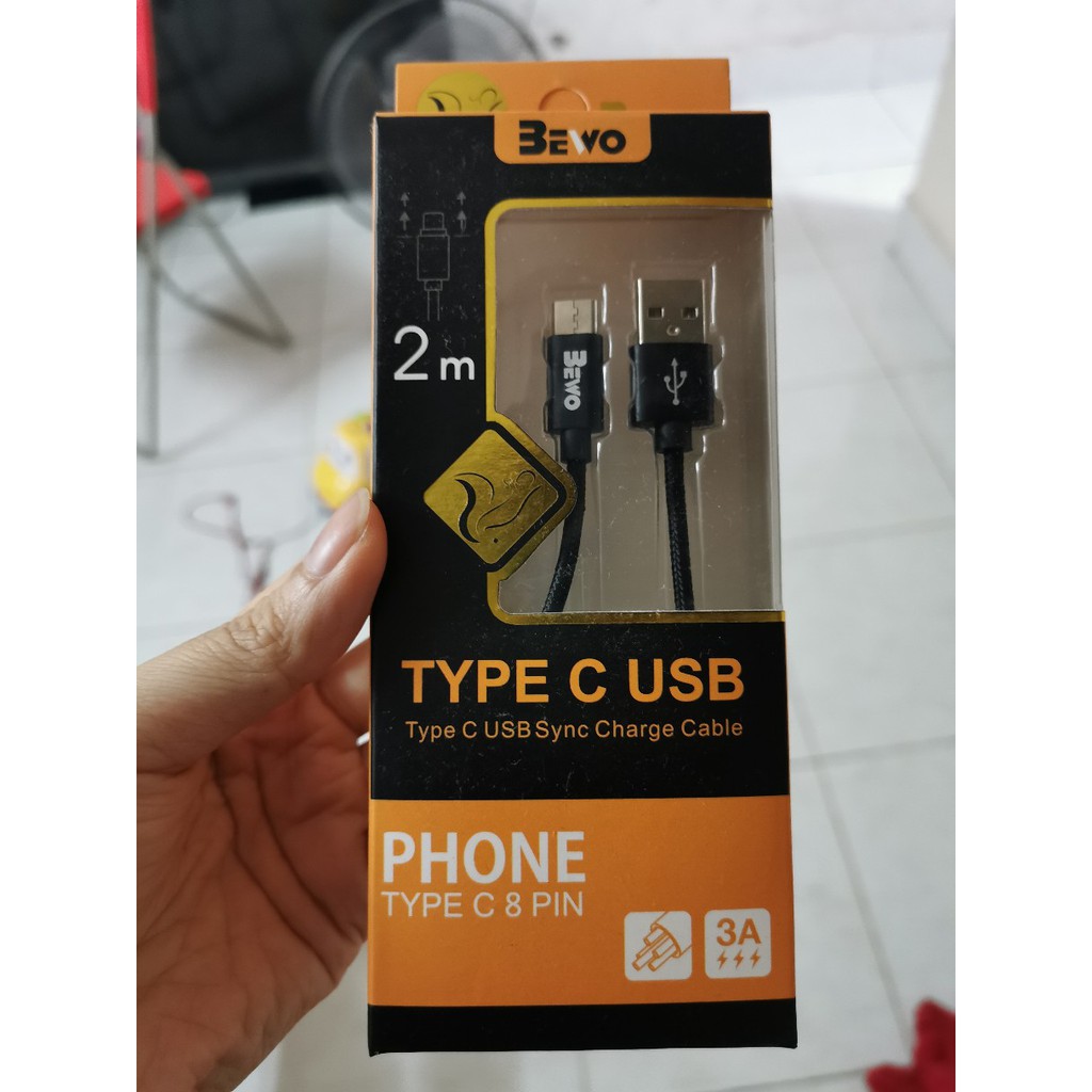 Cáp sạc nhanh dây dù 2M chính hãng Bewo, Iphone/Ipad/Androi/TypeC , Siêu bền