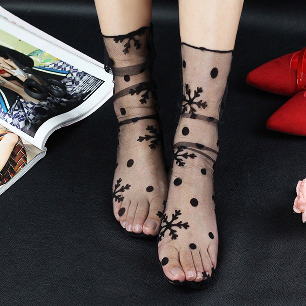 Đôi Vớ Lưới Xuyên Thấu Họa Tiết Ngôi Sao Thời Trang Cho Nữ