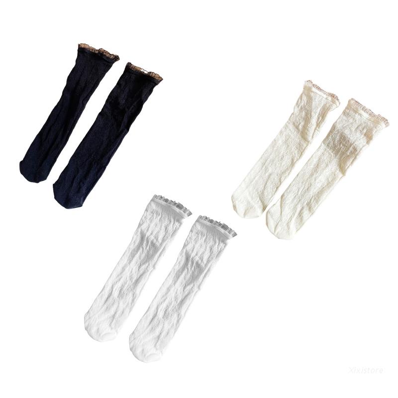 Xixi Vớ Ren Hoa Dài Tới Gối Phong Cách Lolita Ngọt Ngào Cho Nữ