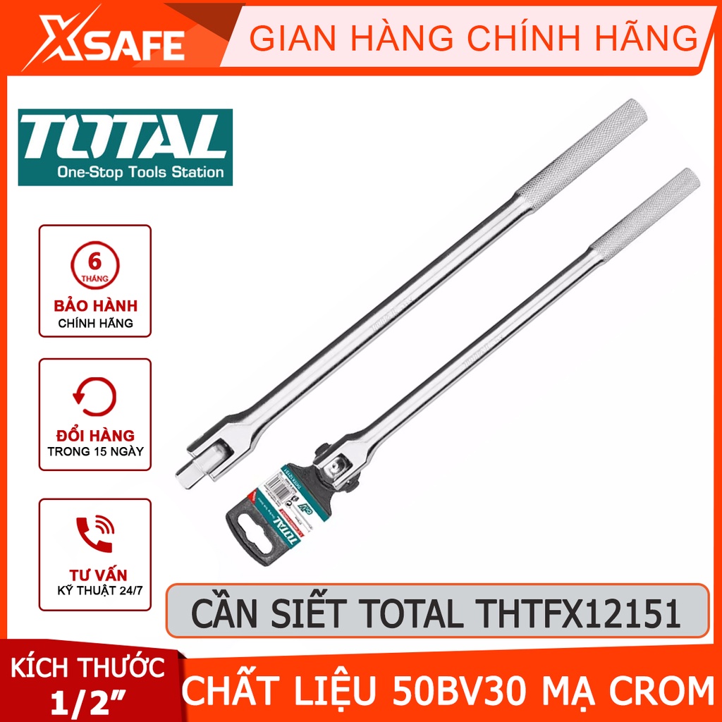 Cần siết lực linh hoạt 1/2 inch TOTAL THTFX12151 Cờ lê lực kích thước 1/2&quot;, Chiều dài 375mm, Chất liệu 50BV30