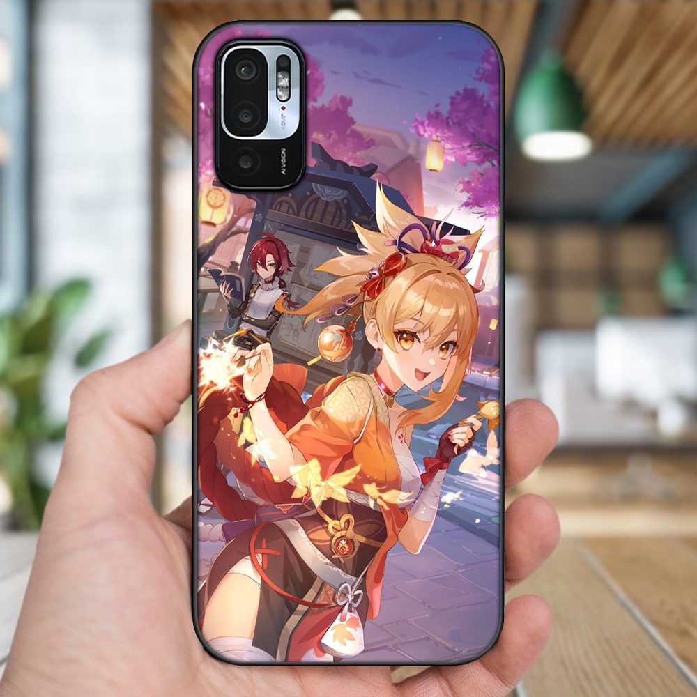 Ốp lưng Xiaomi Redmi Note 10 5G viền đen in hình Yoimiya Genshin Impact