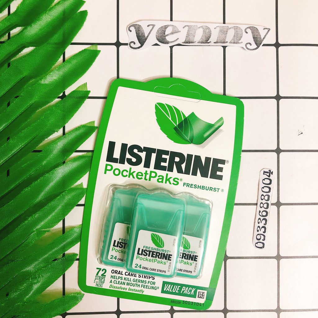 Miếng Ngậm Thơm Miệng Listerine Pocketpaks Freshburst (Set 3 Vỉ )