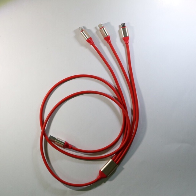 Cáp sạc 3 đầu cao cấp dành cho iphone/samsung/LG