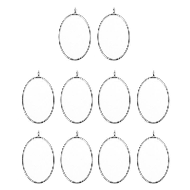 Set 10 khung đổ resin ép hoa làm mặt trang sức kiểu dáng hình học rỗng