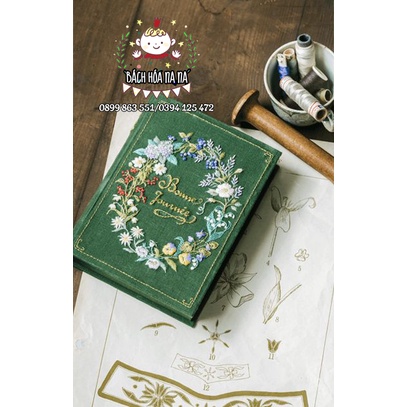 DIY Bộ kit Tập Thêu Tay BÌA SÁCH XINH ĐẸP - Người Mới Tập Thêu Handmade - Set thêu đầy đủ nguyên liệu - Bách hóa Na Na