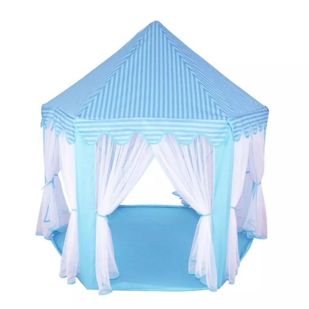 Lều công chúa hoàng tử đồ chơi cho bé mẫu lều lục giác 6 cửa có rèm che chống muỗi