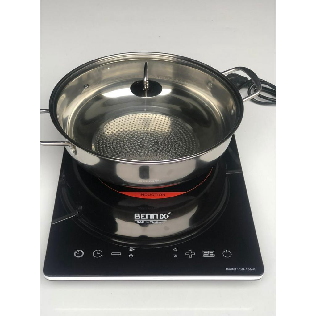 Bếp điện từ đơn âm cao cấp Bennix BN - 166IH Plus, Tặng kèm nồi, đa chức năng - Hàng chính hãng