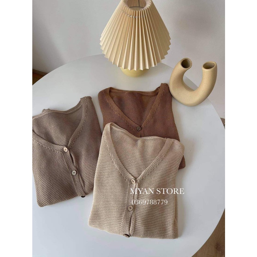 Áo cardigan len mỏng cổ V 6 cúc A082110