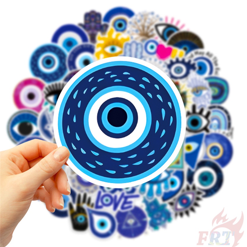 ❉ Miếng Dán Trang Trí Hình Đôi Mắt Ác Quỷ Series 03 Thổ Nhĩ Kỳ ❉ Bộ 50 Sticker Chống Thấm Nước Họa Tiết Doodle Hợp Thời Trang