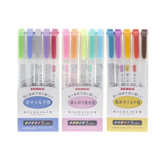 Set 3 bút highlight Mildliner Zebra