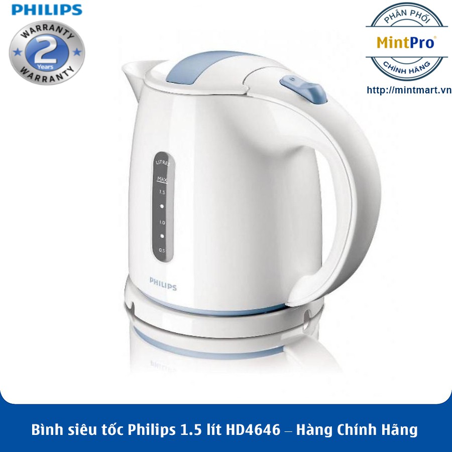 Bình siêu tốc Philips 1.5 lít HD4646 – Hàng Chính Hãng – Bảo Hành 2 Năm Toàn Quốc