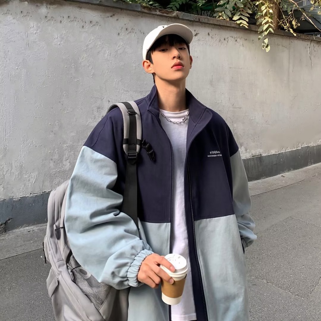 Áo Khoác Bóng Chày Cổ Đứng Phong Cách Hồng Kông Cá Tính Cho Nam áo chống nắng nam cao cấp Đánh vần màu