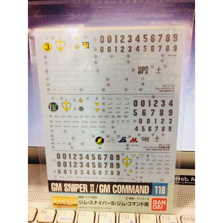GUNDAM DECAL118 MG 1 / 100 GM SNIPER II / GM COMMAND