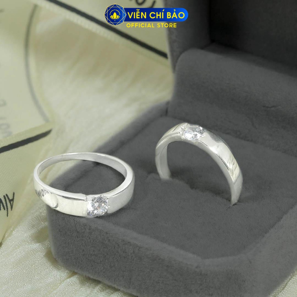 Nhẫn bạc đôi nam nữ Candy chất liệu bạc 925 thời trang phụ kiện trang sức Viễn Chí Bảo N700023 N700082
