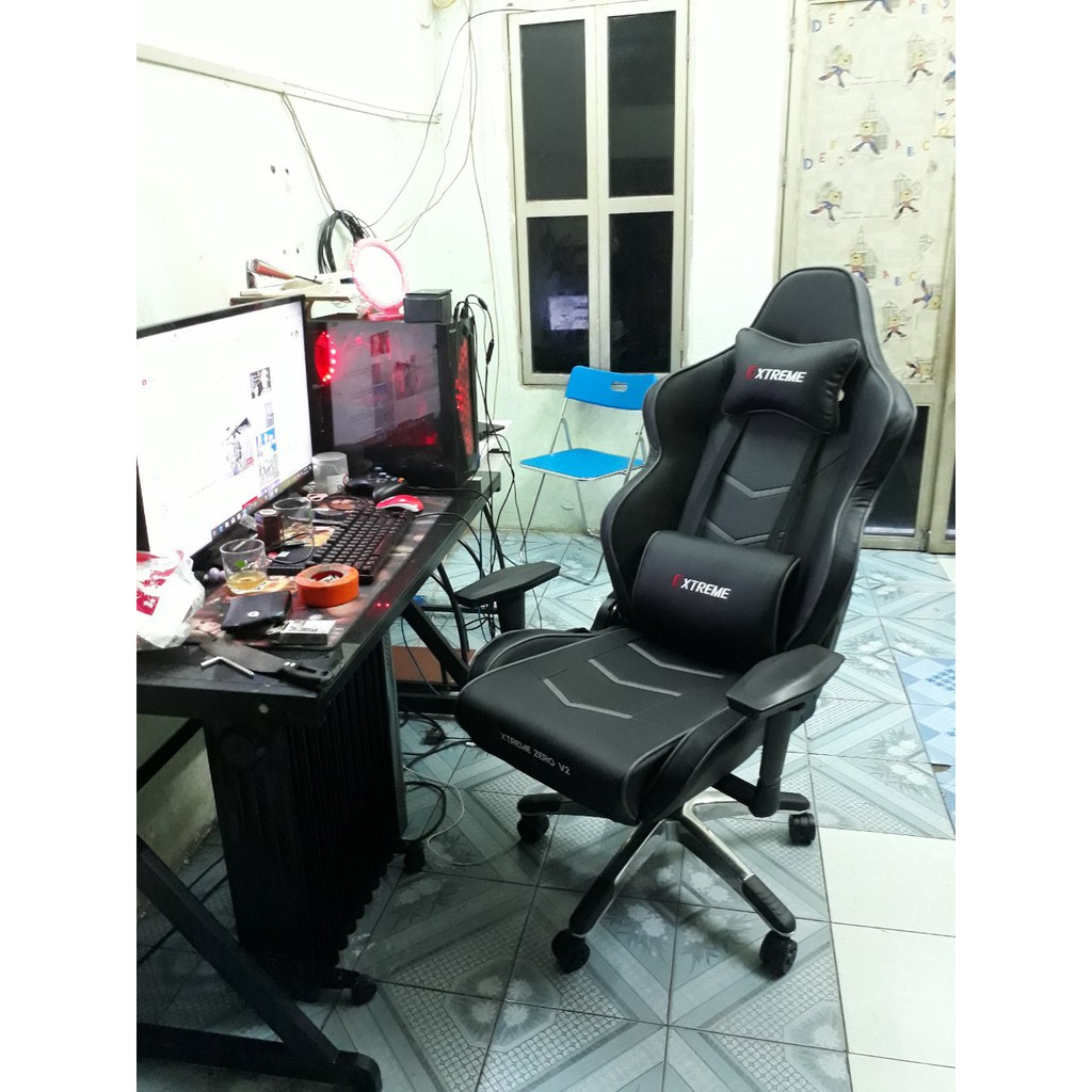 Ghế gaming Extreme zero V2 - Tay rời nâng hạ, ngả lưng 180 độ, trọng tải 200kg - Màu đỏ