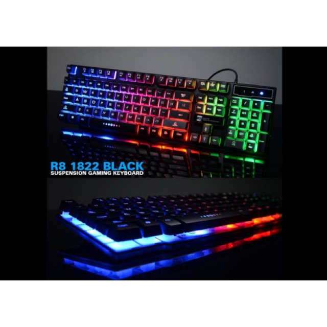 [SALE 10%] Bàn phím máy tính có dây, keyboard game R8-1822 có led