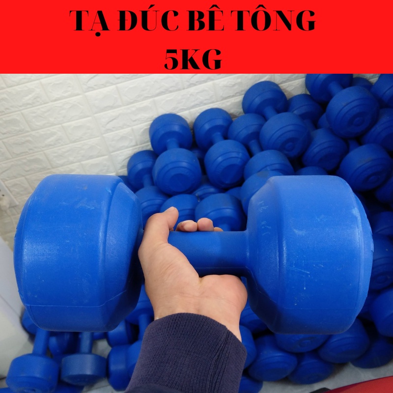 [ĐÚC BÊ TÔNG] Tạ tay nhựa VN 5kg (GIAO MẪU NGẪU NHIÊN)