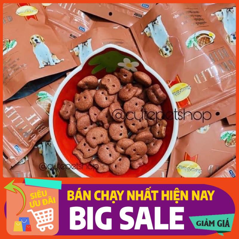 Bánh thưởng cho chó vị bò và gà nướng Smartheart Dog treat 100g