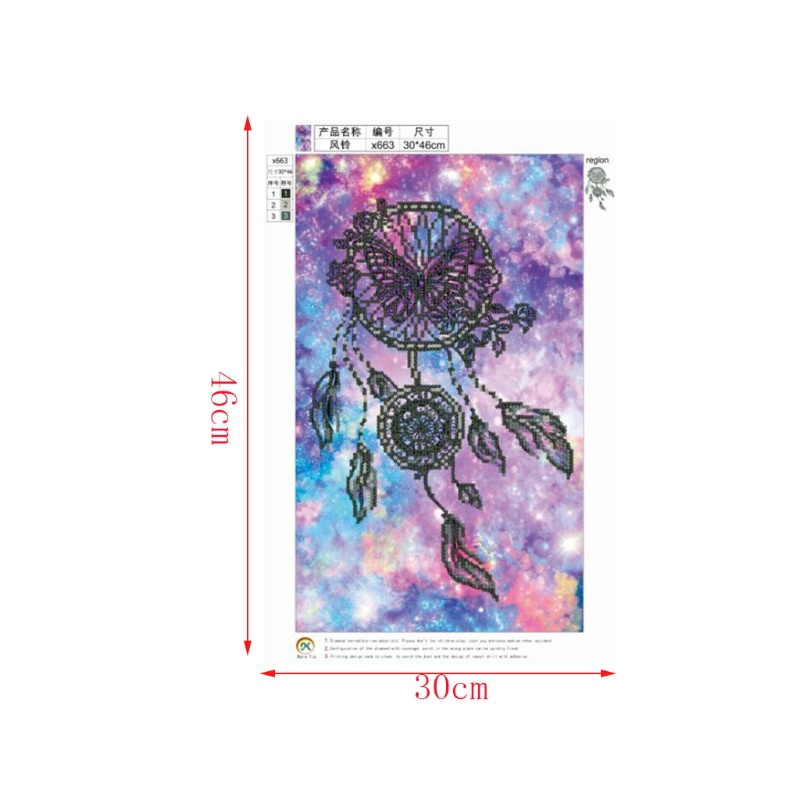 Bộ Tranh Đính Đá 5D Họa Tiết Chuông Gió Độc Đáo DIY Dùng Trang Trí Nhà Cửa