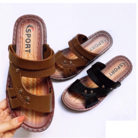 DÉP SANDAL NHỰA GIẢ DA NAM( TĂNG LÊN 1 SIZE)