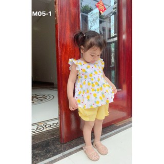Bộ cộc tay bé gái miakidquả dứa