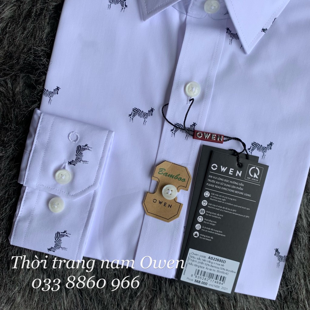 OWEN - Aó sơ mi dài tay Owen slimfit vải sợi tre chống nhăn màu trắng 22650 | BigBuy360 - bigbuy360.vn