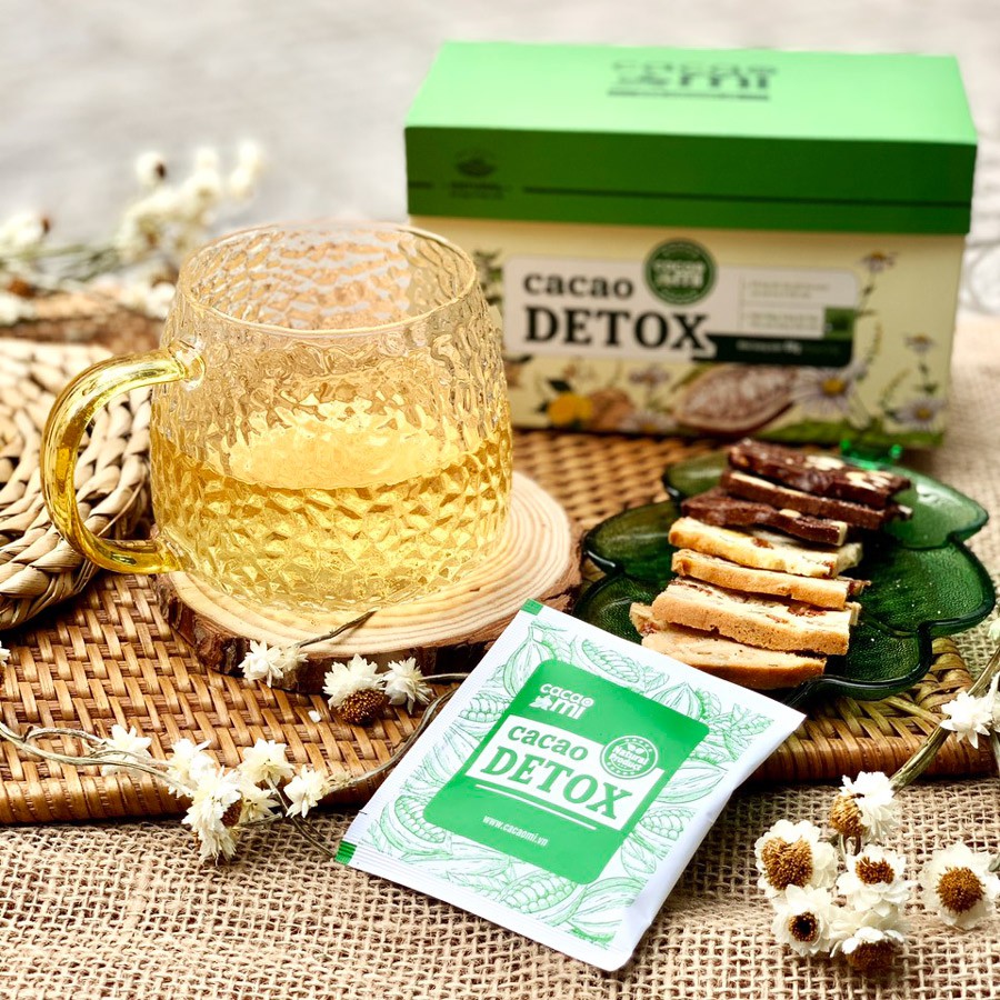 Cacao Detox CACAOMI trà thảo mộc, thức uống thanh lọc cơ thể, ăn kiêng Keto, Eat Clean