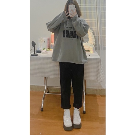 SWEATER XÁM THE BAND BASIC XINH XINH - freesize