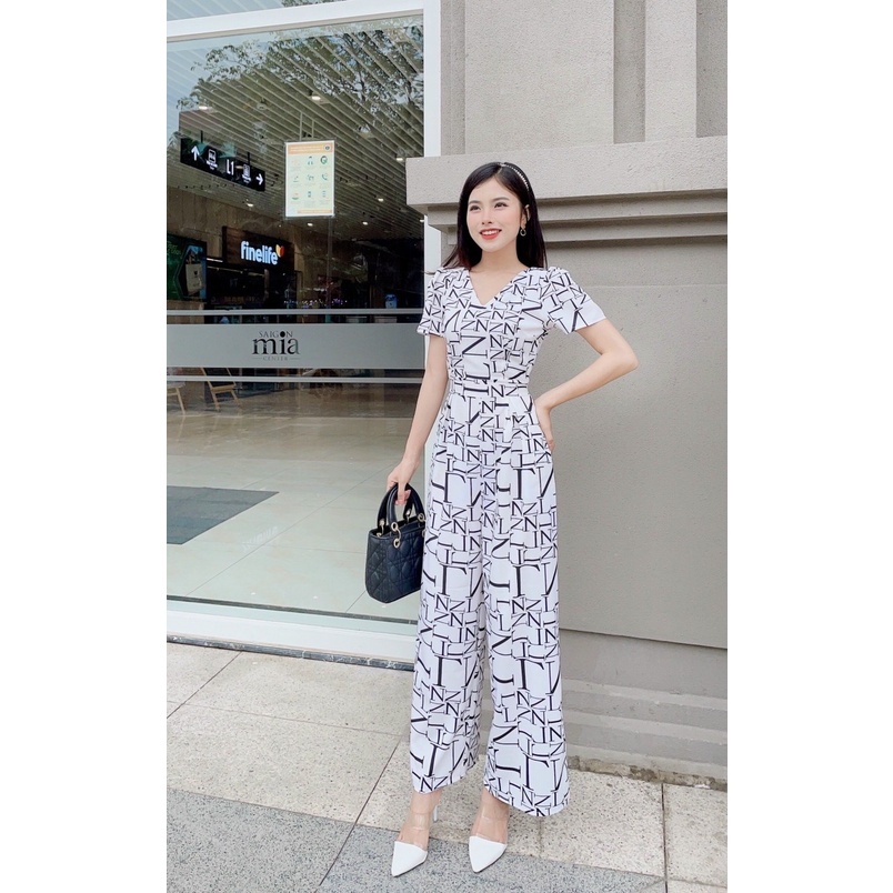 HÀNG TK - JUMPSUIT LỤA SUÔNG DÀI IN HOẠ TIẾT CAO CẤP - MH497