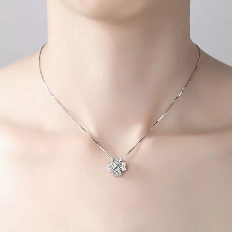 Dây chuyền bạc Ý TNC JEWELLERY 925 Cỏ Bốn Lá May Mắn Cho Nữ