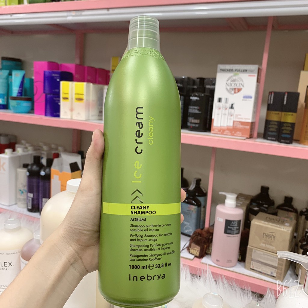Dầu gội làm sạch gàu / chống rụng tóc Inebrya Ice-Cream Cleany Shampoo Italy 1000ml