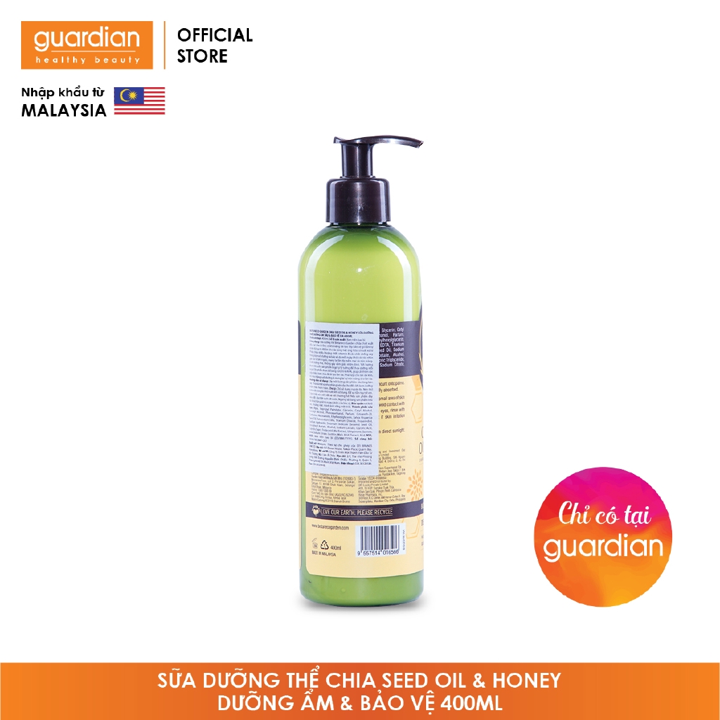 Sữa dưỡng thể Botaneco Garden Chia seed & Honey dưỡng ẩm sâu và bảo vệ (400ml) | BigBuy360 - bigbuy360.vn