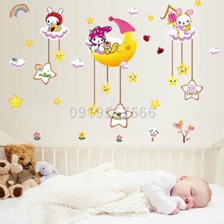 Tranh decal dán tường cho bé- combo 4 tranh