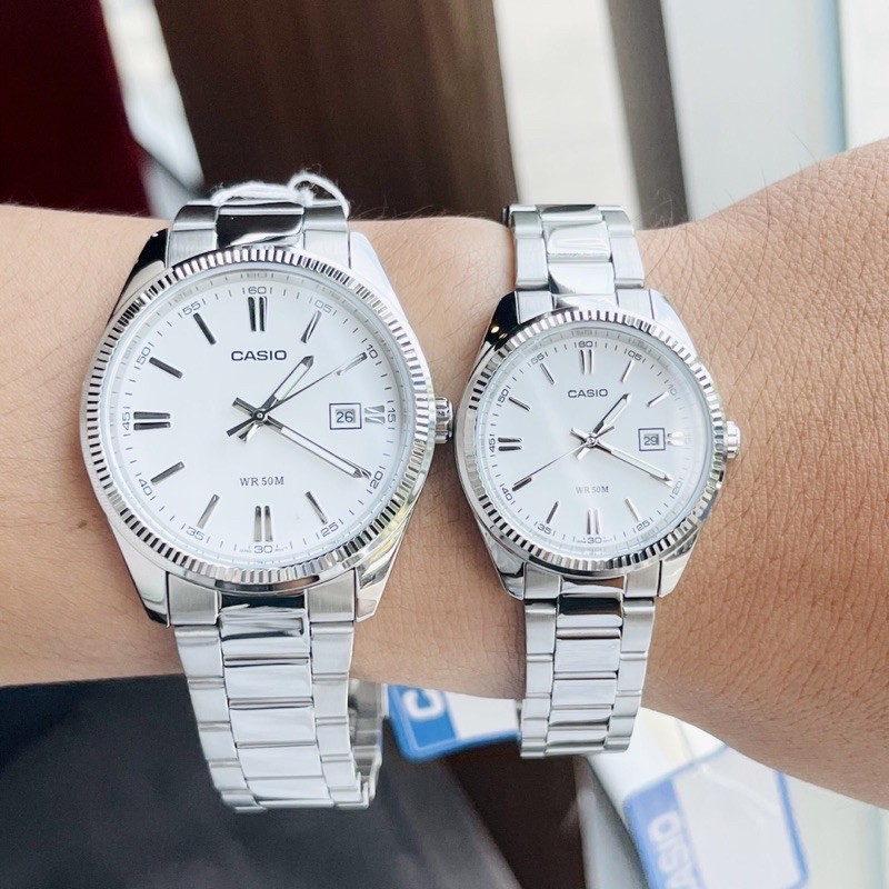 Đồng hồ kim nam nữ dây thép Casio MTP 1302D full silver | BigBuy360 - bigbuy360.vn