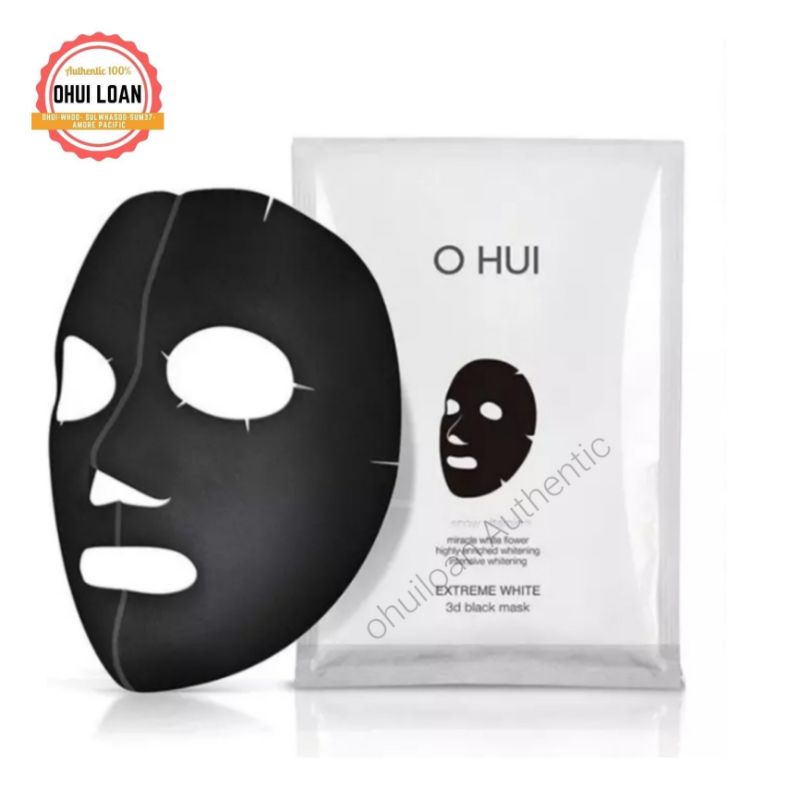 Mặt nạ dưỡng trắng giúp da săn chắc. Ohui Extreme White 3D Black Mask Snow vitamin. 1 miếng