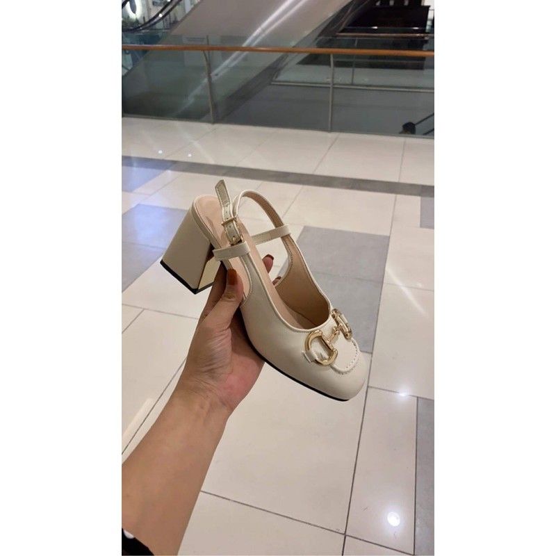 🌸Giày cao gót GC đế vuông 7cm đế ánh kim cực hot 2021
