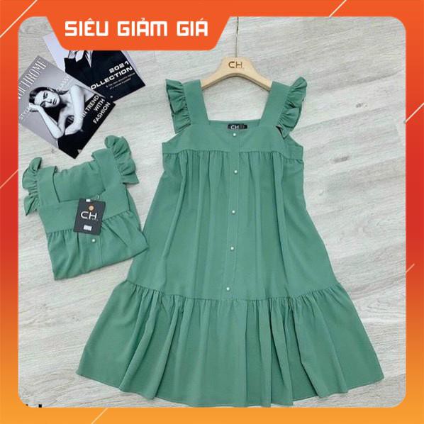 váy bầu chất lụa hàn cánh tiên ☘️free size (43-68kg)