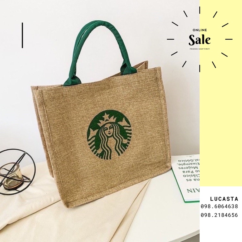 [269] Túi cói bản to starbucks hottrend