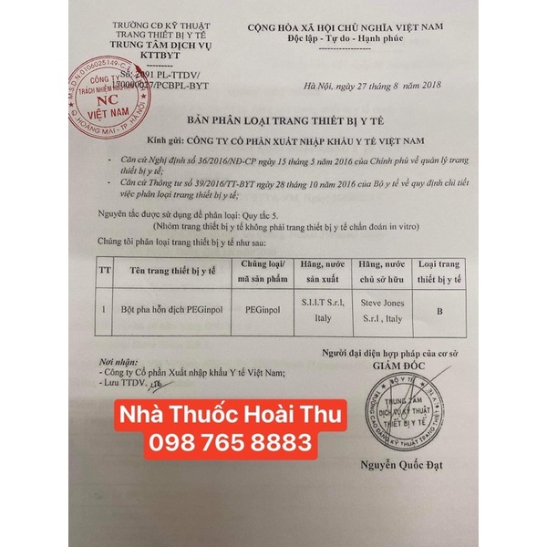PEGINPOL Buona - Nhuận tràng , làm mềm phân, hết táo bón (Dạng lọ bột )