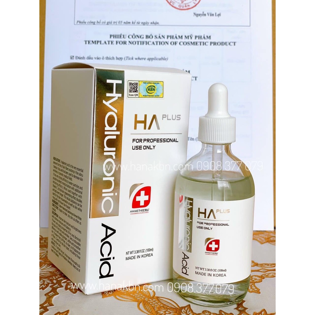 Serum HA Plus 100ml - Cấp Nước, Dưỡng Ẩm, Căng Bóng Da, Mờ Nếp Nhăn