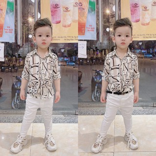 siêu phẩm áo sơ mi voan tằm bé trai,bé gái  <3 size 10-23kg