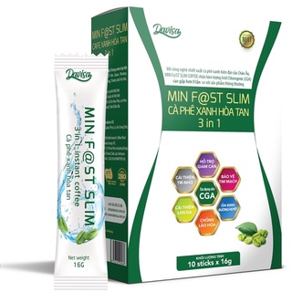 Cà phê xanh giảm cân Min Fast Slim coffee kháng mỡ giảm mỡ bụng 10 gói Davisa